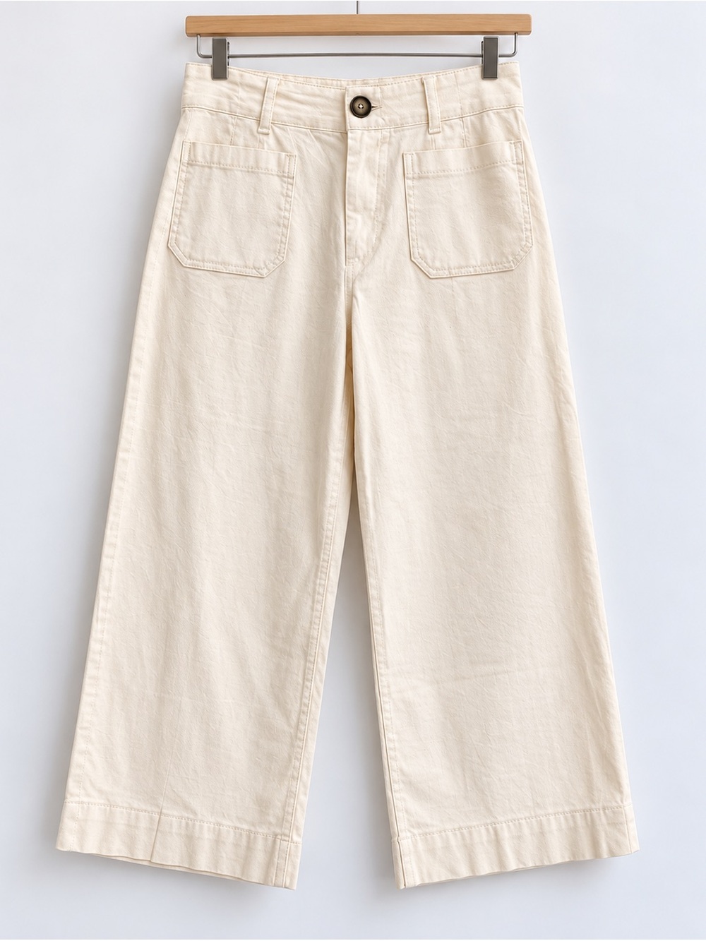 Anthropologie Maeve Colette Linen Blend Wide Leg Cropped Pants 33 NWT